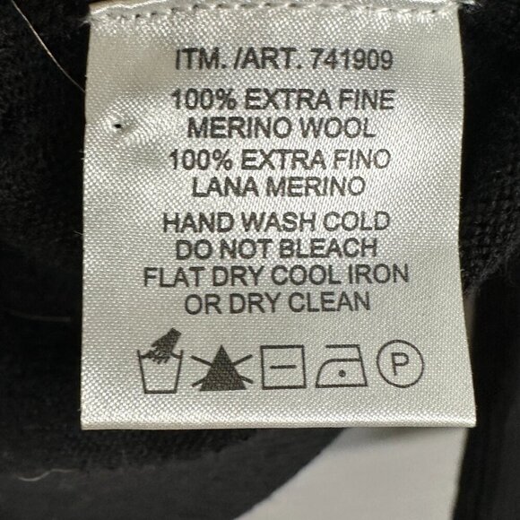 Lady Hathaway Sweater Womens Small Cardigan Black Merino Wool Long Sleeve Button - Picture 7 of 8